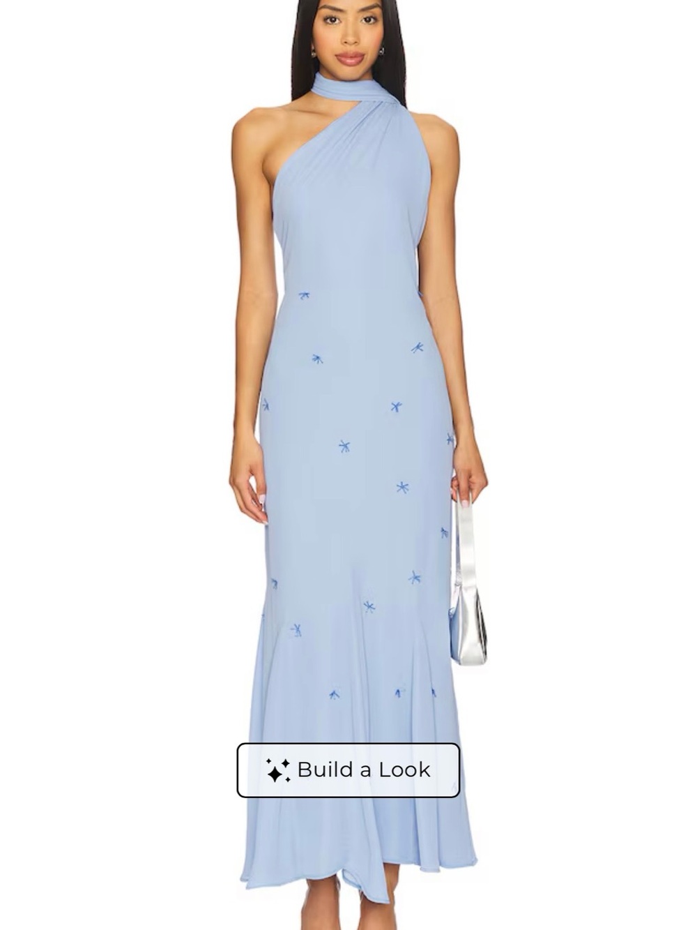 Baobab Collection One-Shoulder Maxi Dress in Light Blue
